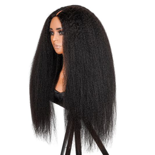 Protective V Part Glueless Wig 100% Human Hair (Kinky Straight / Body Wave / Jerry Curly)