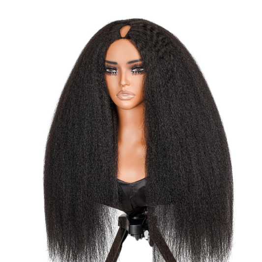 Protective V Part Glueless Wig 100% Human Hair (Kinky Straight / Body Wave / Jerry Curly)