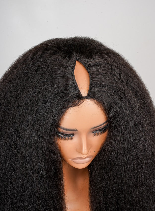 Protective V Part Glueless Wig 100% Human Hair (Kinky Straight / Body Wave / Jerry Curly)